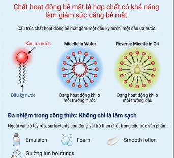 Tìm hiểu Cơ chế Hoạt Động của Surfactant (Chất Hoạt Động Bề Mặt)